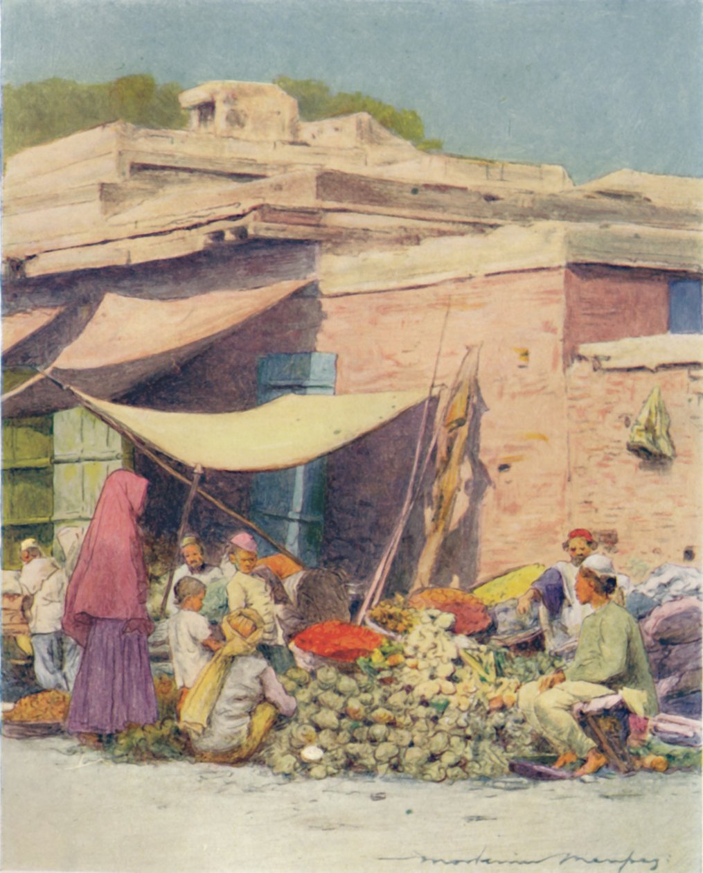 सब्जी बाजार, दिल्ली, 1905 द्वारा मोर्टिमर लुडिंगटन मेनप्स