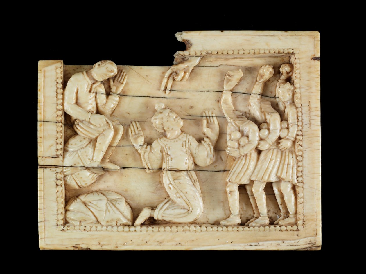 सेंट स्टीफन के पत्थर, c.1100 (हाथी दांत और हड्डी) द्वारा मोसान स्कूल