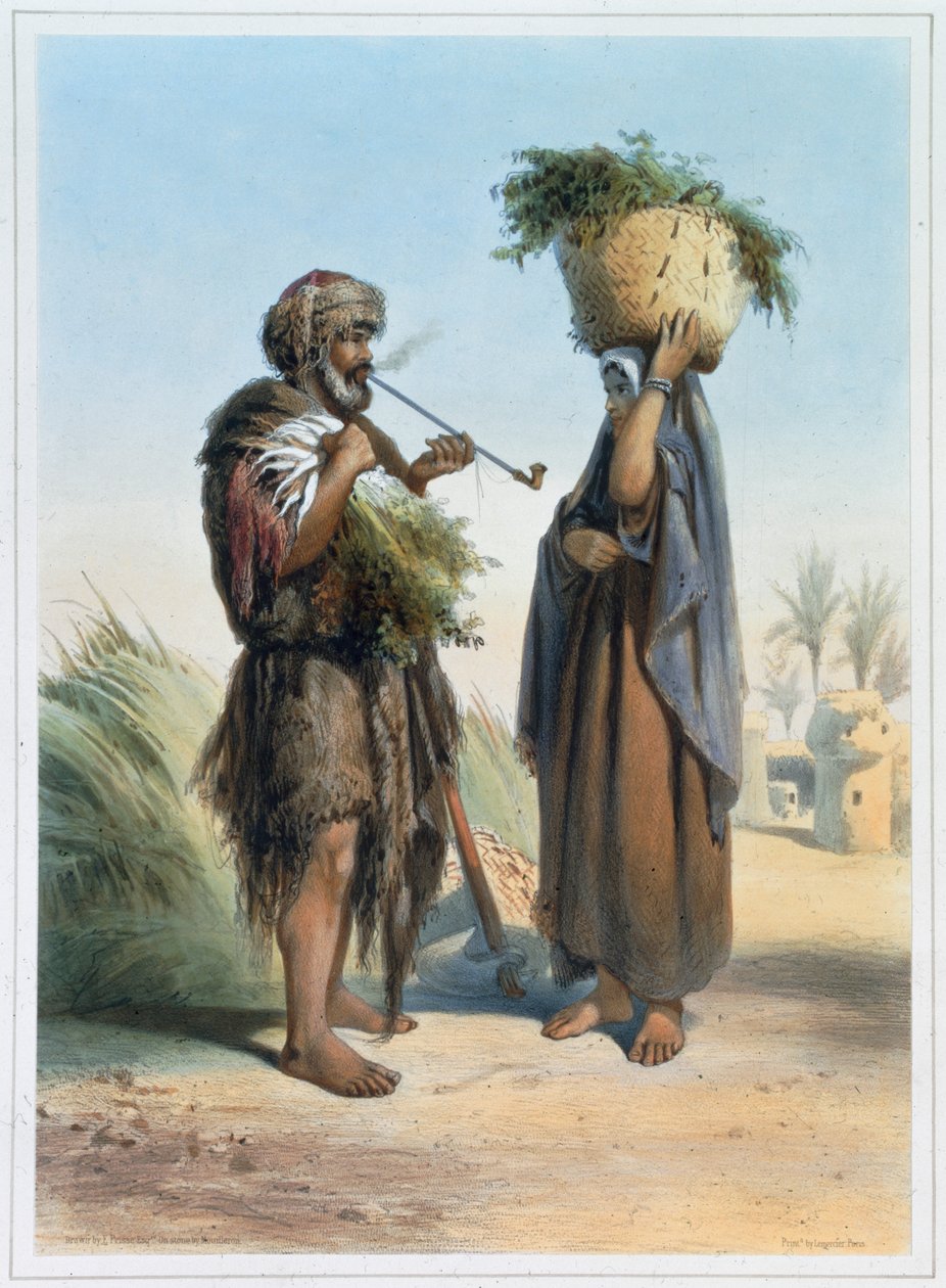 Fellah आदमी और औरत, 1848 द्वारा मौइलेरॉन