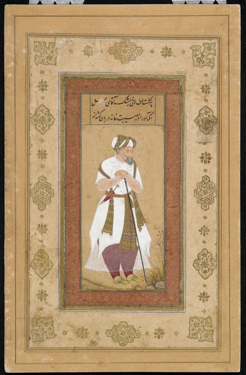 सलीम एल्बम, पांडुलिपि फोलियो से एक वृद्ध दरबारी, c.1603 द्वारा मुगल स्कूल