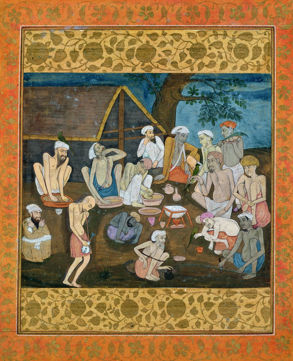 बिग क्लाइव एल्बम से भांग और गांजा तैयार करने वाले फकीरों की सभा द्वारा मुगल स्कूल