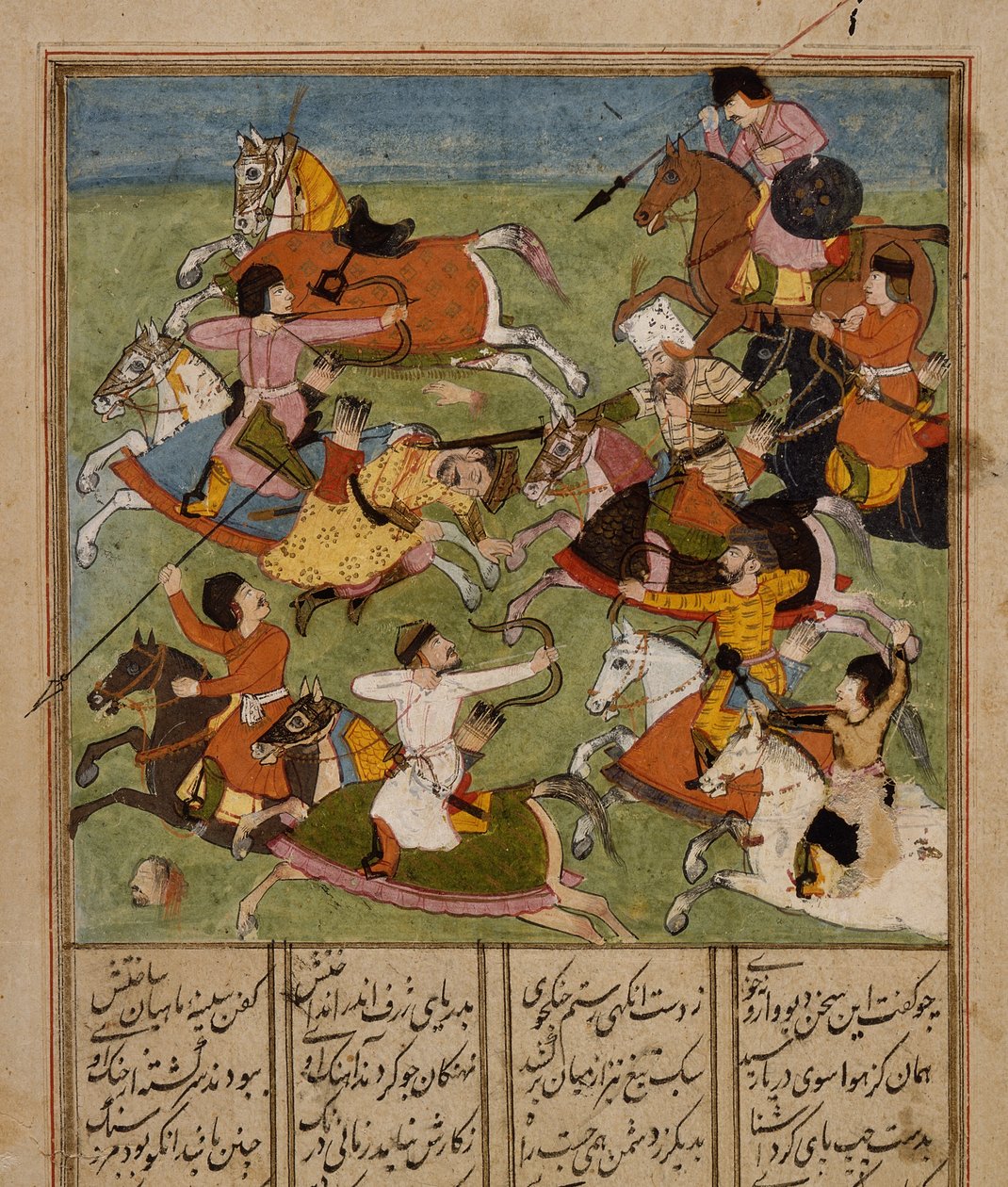 बैटल सीन, C.1610-20 द्वारा मुगल स्कूल