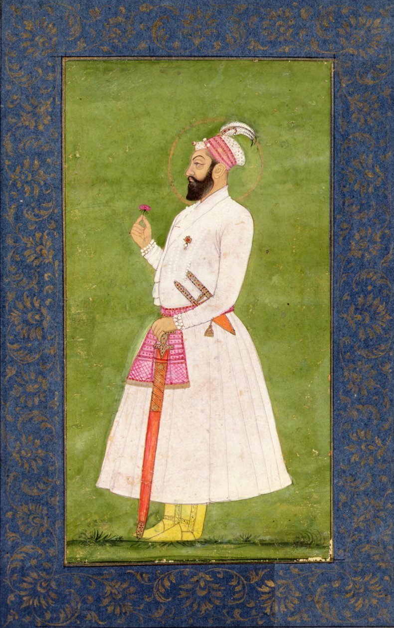 बड़े क्लाइव एल्बम से मुगल सम्राट बादाहुर शाह (1707-12) द्वारा मुगल स्कूल