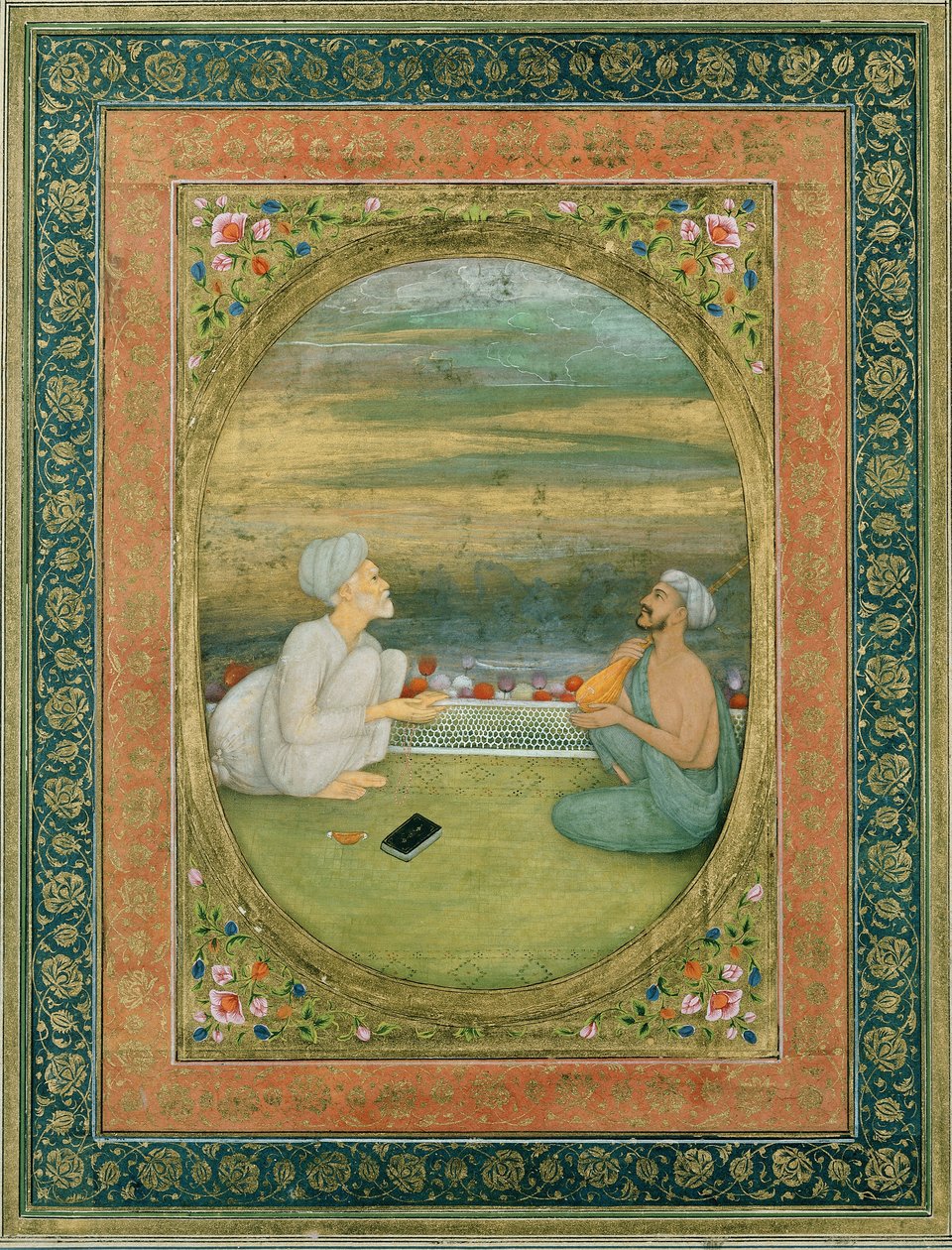 एक मुल्ला और एक संगीतकार, c.1640-1650 द्वारा मुगल स्कूल
