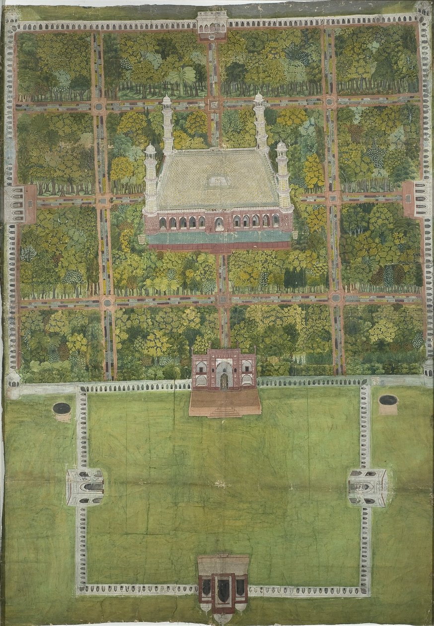 1770 में लाहौर में जहाँगीर का मकबरा द्वारा मुगल स्कूल
