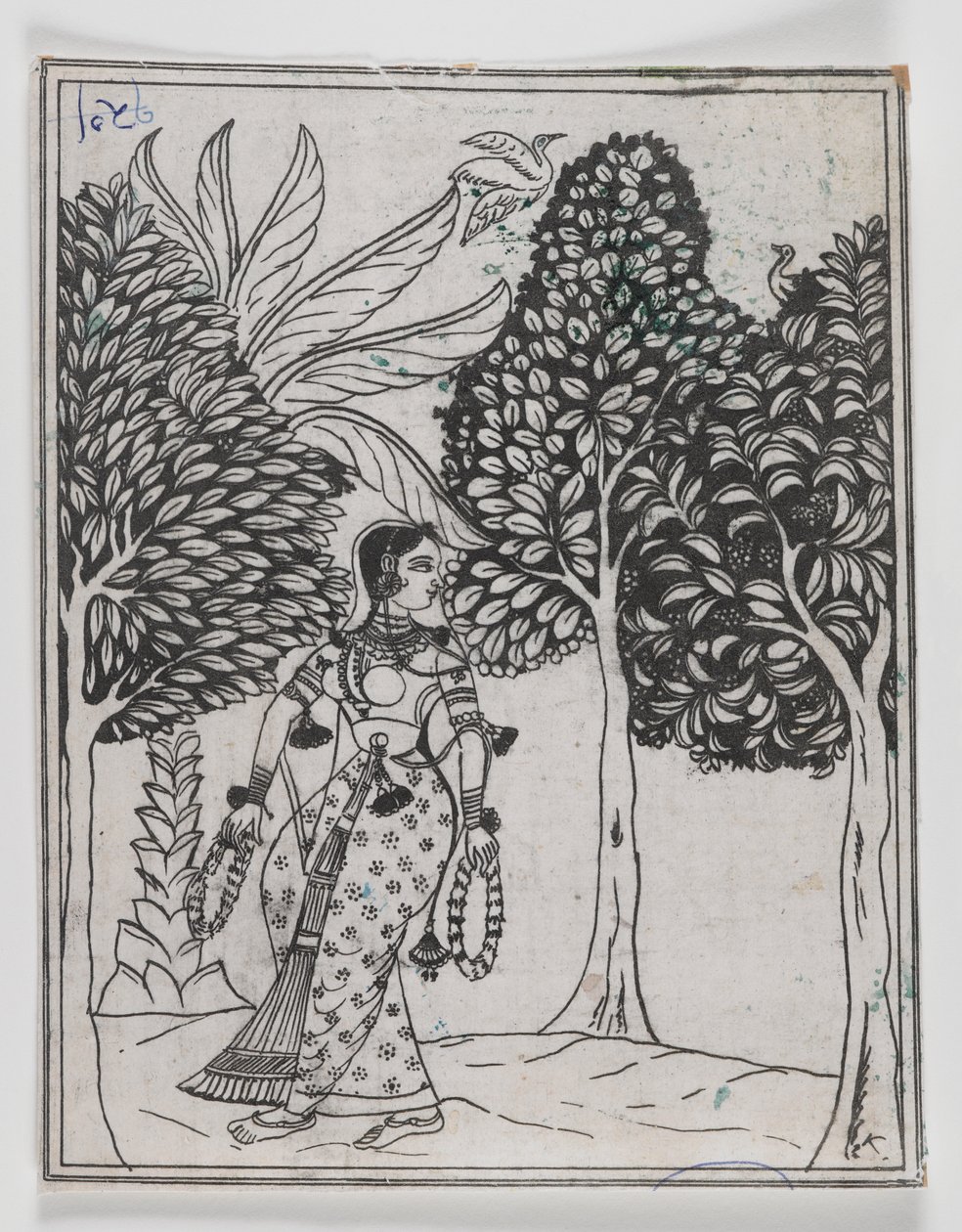 कामोद रागिनी, 1605-1610 (कागज पर स्याही) द्वारा मुगल स्कूल