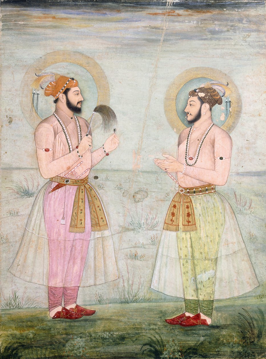 Portraits of Prince Dara Shikoh and Prince Sulaiman Shikoh Nimbate, c.1665 द्वारा मुगल स्कूल