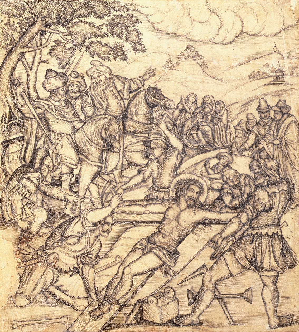 क्रूसीफिकेशन, c.1650 द्वारा मुगल स्कूल
