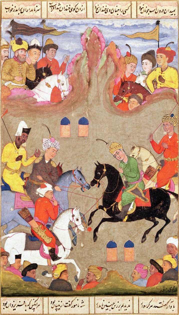 पोलो का खेल, शमां से छोटा, c.1670 द्वारा मुगल स्कूल