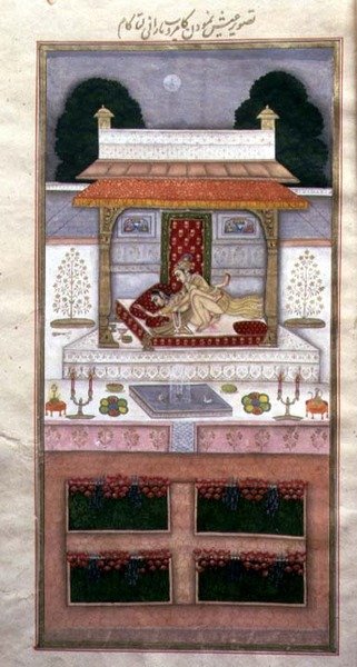 दस्तूर-ए हिम्मत (सी.1755) (रोशनी) से उनकी शादी की रात में कामरूप और कमलता द्वारा मुहम्मद मुराद