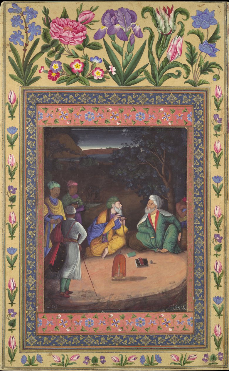 ए नाइटटाइम गैदरिंग, डेविस एल्बम से फोलियो, दिनांक 1664-65। द्वारा मुहम्मद ज़मान