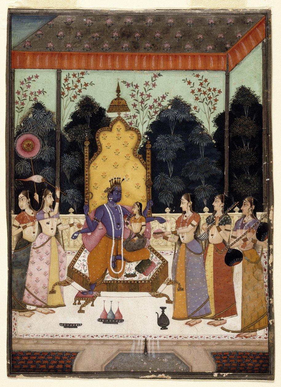 वैकुंठ दर्शन, c.1710-15 (wc, कागज पर सोना और चांदी) द्वारा मुराद और लुफा मुराद और लुफा