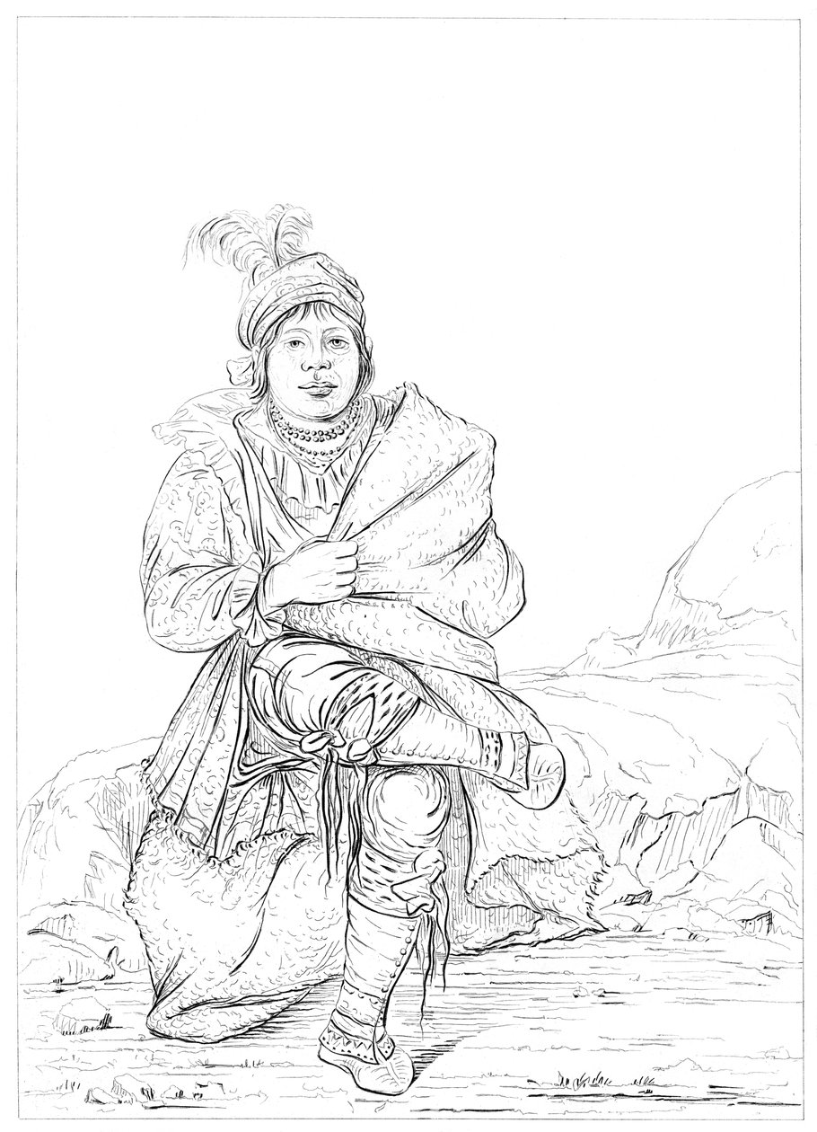 नेटिव अमेरिकन, नॉर्थ वेस्टर्न फ्रंटियर, 1841। द्वारा मायर्स एंड को