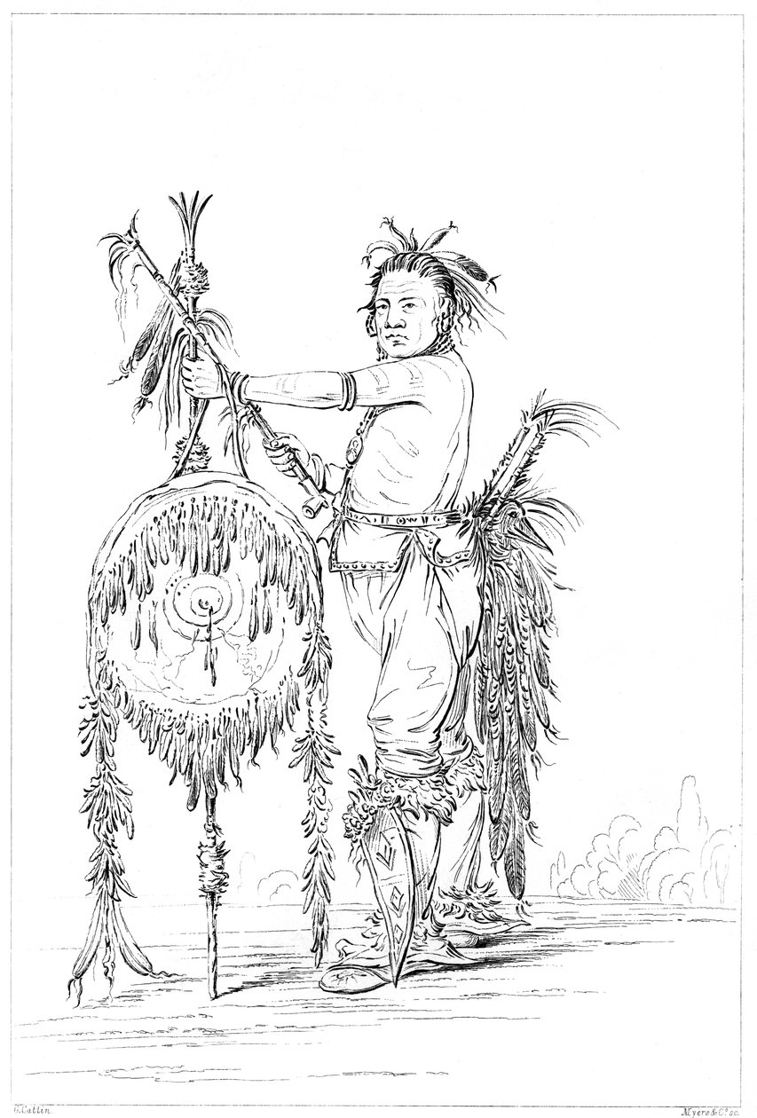 सैक या फॉक्स बहादुर, रॉक आइलैंड, अपर मिसिसिपी, 1841। द्वारा मायर्स एंड को