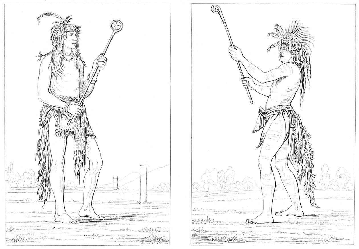 सिओक्स बॉल खिलाड़ी, 1841। द्वारा मायर्स एंड को