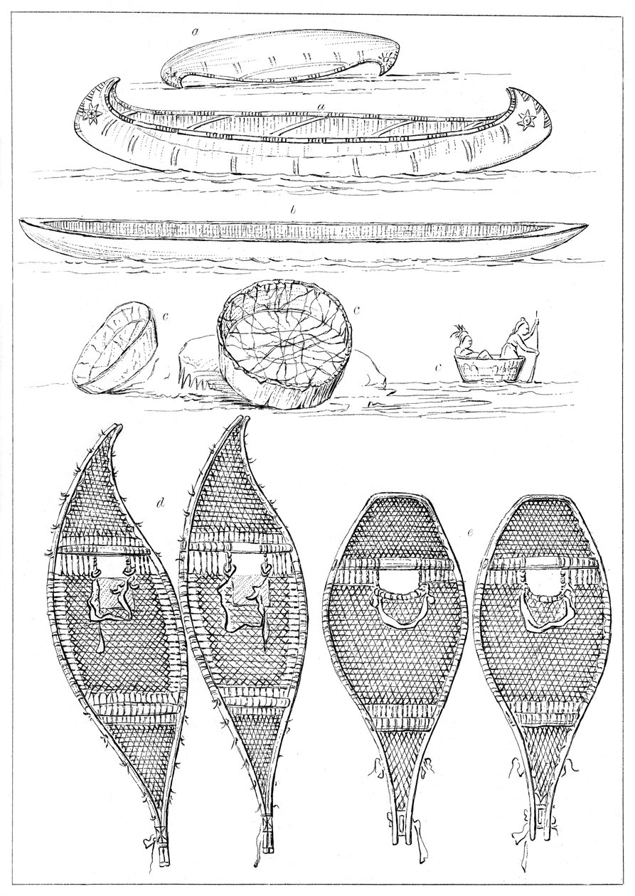 सियुक्स कैनो और चिप्पेवा स्नोशोज़, 1841। द्वारा मायर्स एंड को