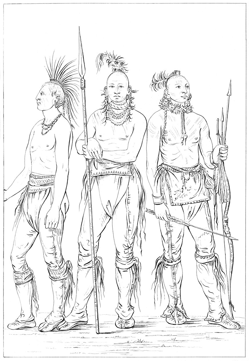 थ्री ओसेज ब्रेव्स, 1841। द्वारा मायर्स एंड को