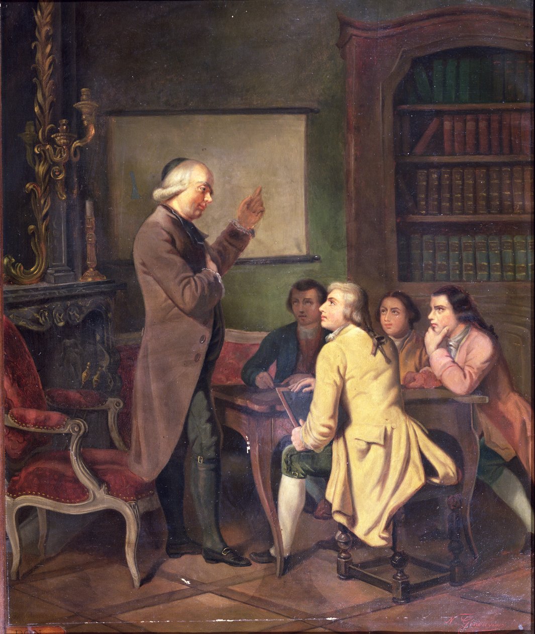 ए लेब विद एबे चार्ल्स मिशेल डी एलपीई (1712-89) एफ पिएसन की एक पेंटिंग के बाद द्वारा एन। गिनोवियर