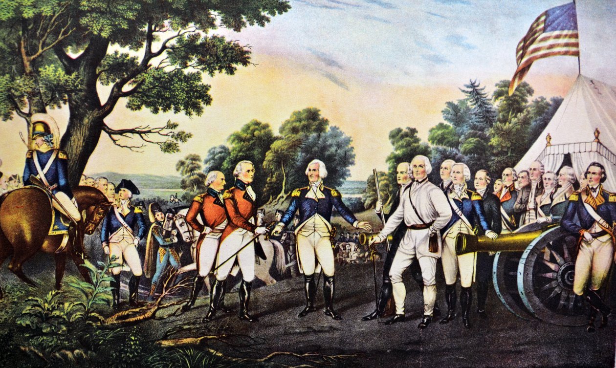 सरतोगा एनवाई 17 अक्टूबर 1777 को जनरल बरगॉय का आत्मसमर्पण द्वारा एन। और इव्स, जेएम क्यूरियर