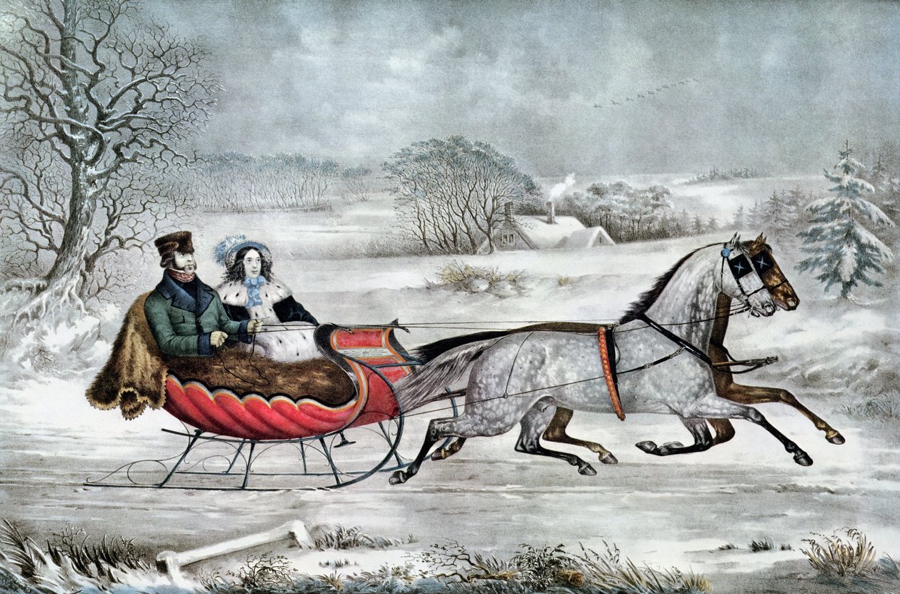 द रोड - विंटर (क्यूरियर और उनकी दूसरी पत्नी, लौरा ऑर्म्सबी, 1843) द्वारा एन। और इव्स, जेएम क्यूरियर