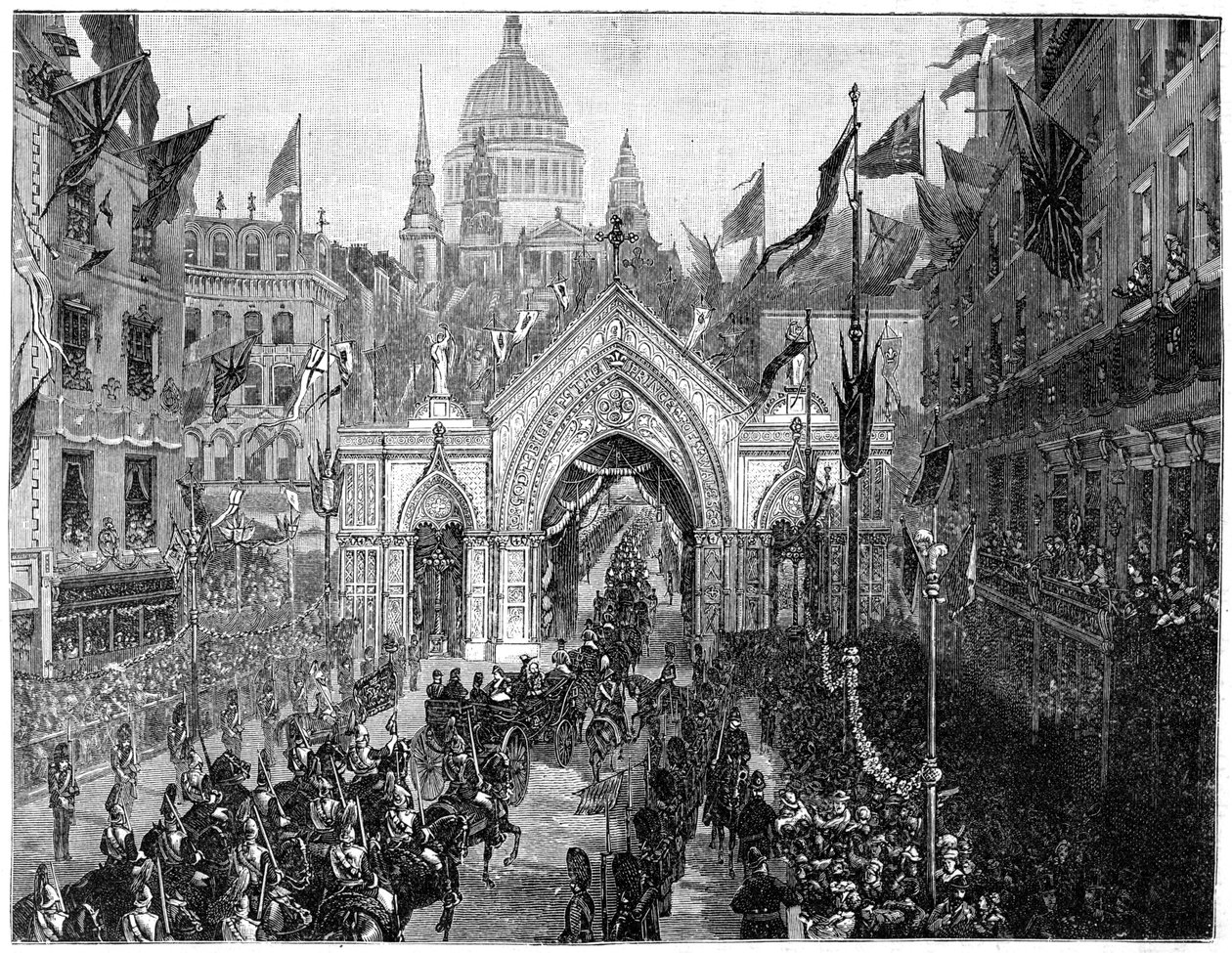 लुडगेट हिल, थैंक्सगिविंग डे, लंदन, 1900 में जुलूस। द्वारा एन। शेवलियर