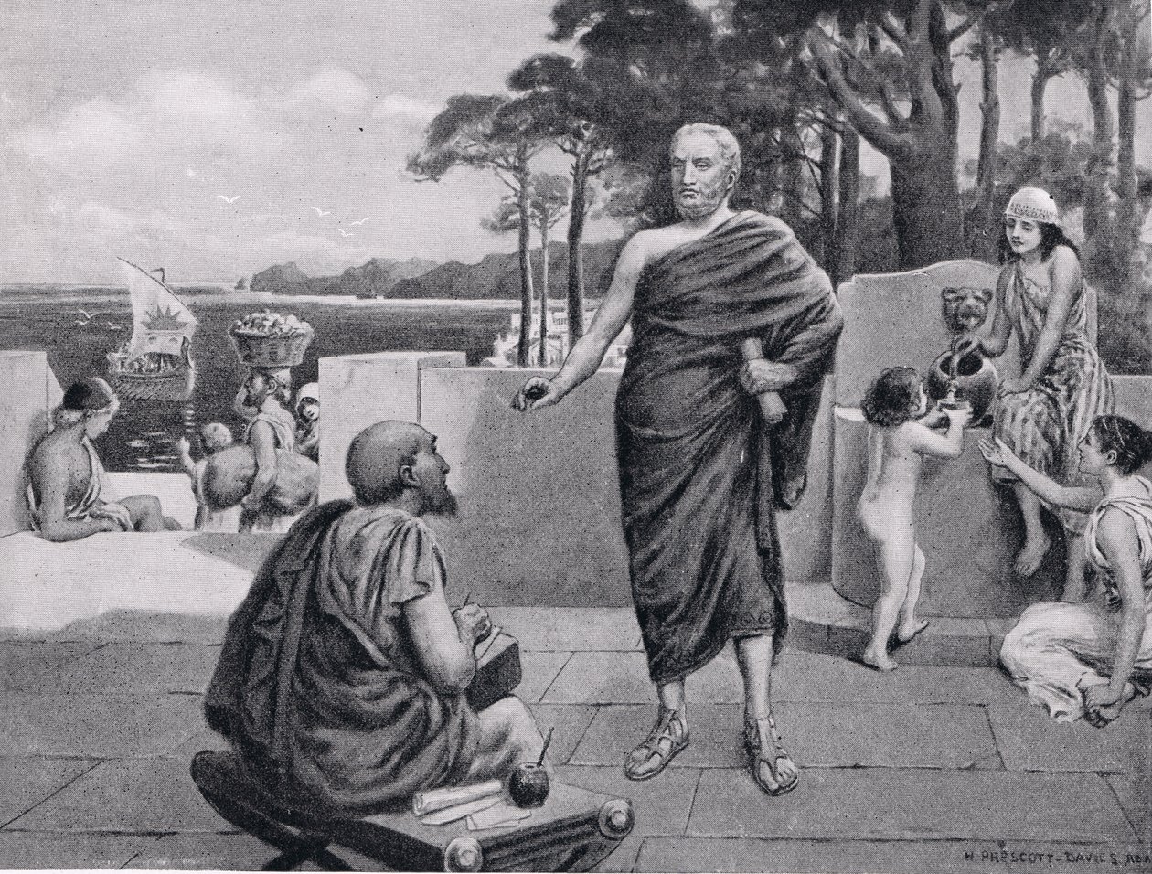 निर्वासन में थूसीडाइड्स, हचिन्सन हिस्ट्री ऑफ द नेशंस, 1915 से चित्रण द्वारा एन। प्रेस्कॉट डेविस