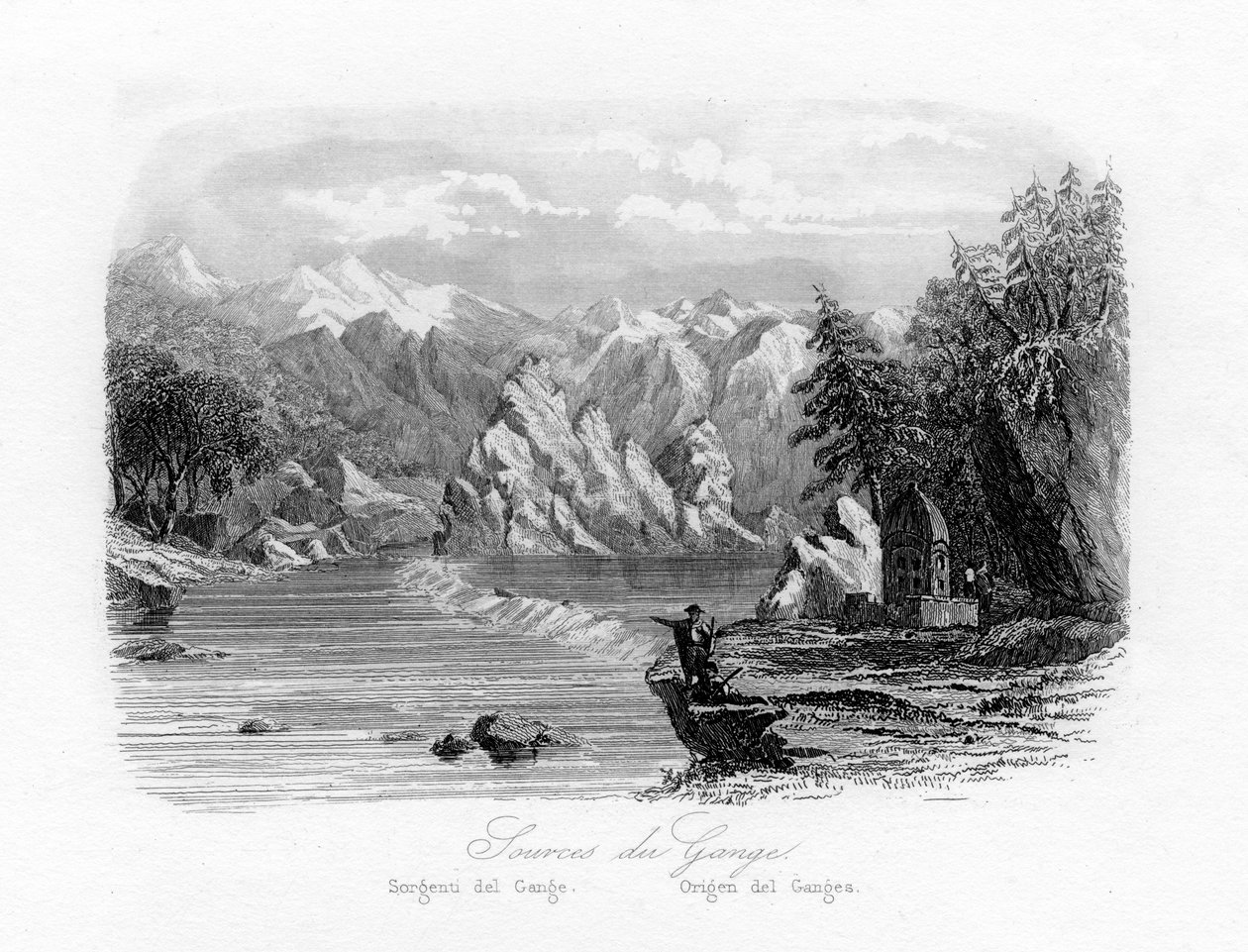गंगा का स्रोत, भारत, c1840 द्वारा एन