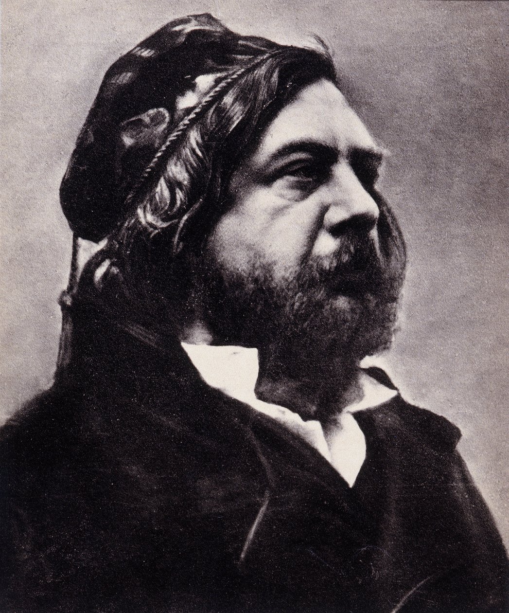 थियोफाइल गौटियर का पोर्ट्रेट (1811-1872), फ्रांसीसी कवि और लेखक (गैलेटिनो-ब्रोमाइड प्रिंट) द्वारा नादर