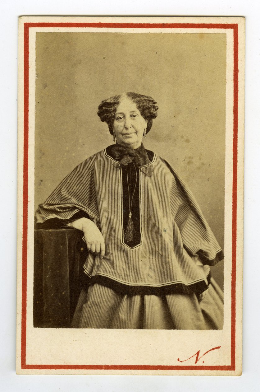 लेखक जॉर्ज सैंड (1804-1876) (औरोर ड्यूपिन), बैरोनेस दुदेवंत का पोर्ट्रेट। बिज़नेस कार्ड द्वारा नादर