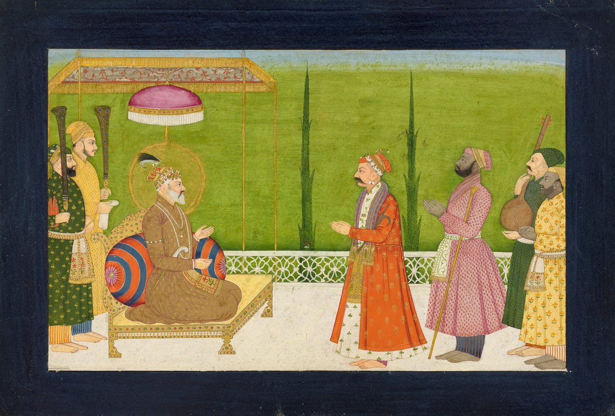 The poet Sundar Das before Emperor Shah Jahan, folio from a Sundar Shringar, ca. 1750-1760.  द्वारा नानसुख