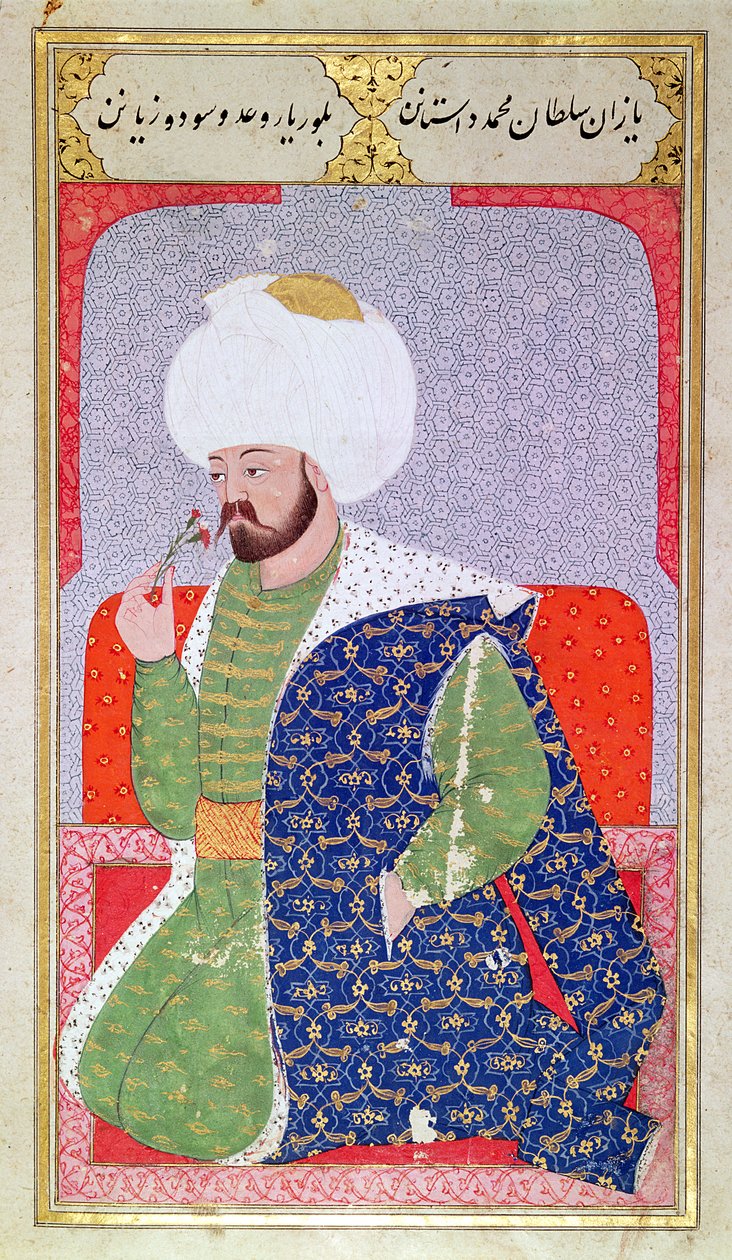 सुश्री हेंग्ज़.1563 मेहमेद II (1432-1481), &39;सेमेलनेम&39;, 1579 (वेल्लम पर स्याही और सोने की पत्ती) से द्वारा नक्कास उस्मान