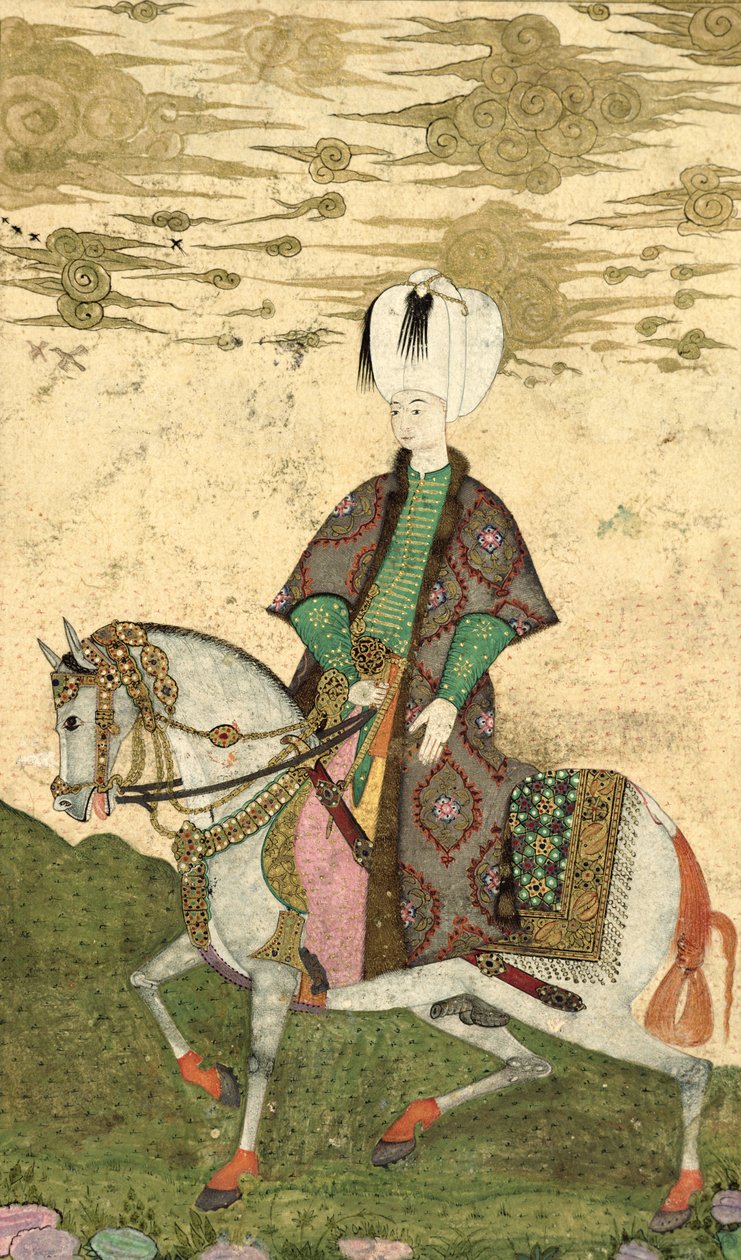 सुल्तान उस्मान II (1603-22) 1618 का अश्वारोही चित्र द्वारा नक्शी