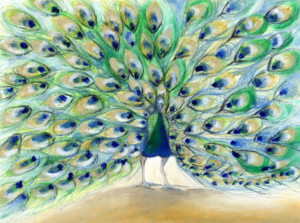 मोर सैन डिएगो में 2, 2013, (कार्ड पर तेल) द्वारा नैन्सी मोनिज़ चारलाम्बोस