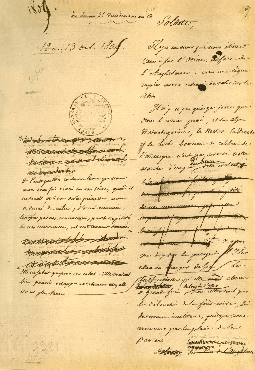 सेना के लिए उद्घोषणा, 13 अक्टूबर 1805, 1921। द्वारा नेपोलियन बोनापार्ट I