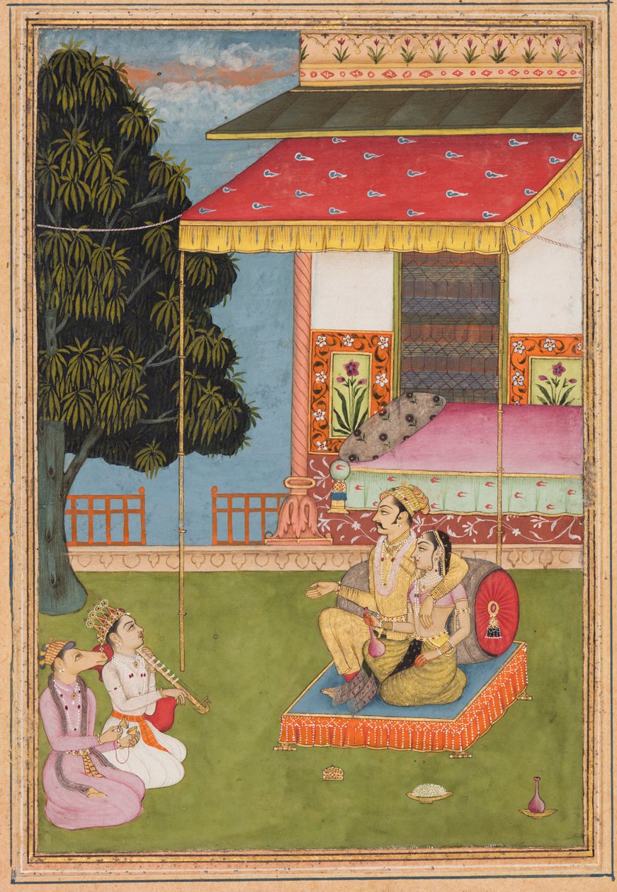 रागमाला श्रृंखला का एक पृष्ठ: श्री राग, 1695। द्वारा नसीरुद्दीन