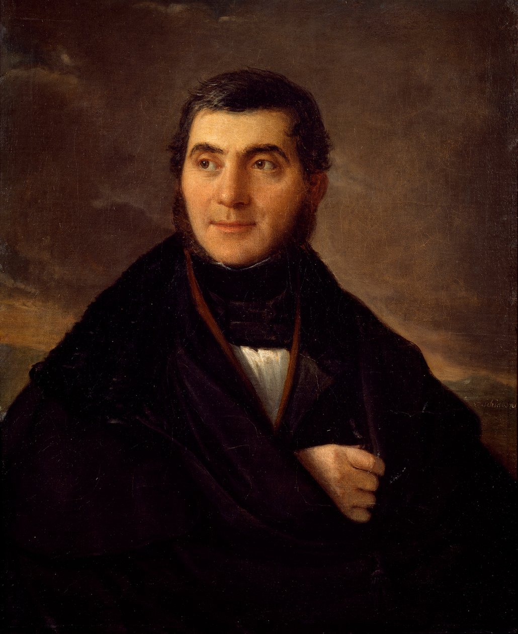 नताले शियावोनी (1777-1858) द्वारा सैंटे जियाकोमेली का पोर्ट्रेट, कैनवास पर तेल, 76x61 सेमी, सीए 1830 द्वारा नताले शियावोनी