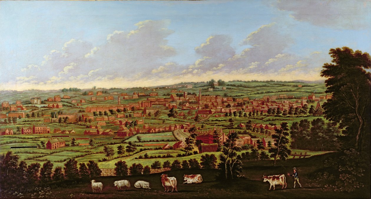 लीड्स की संभावना, c.1800 (कैनवास पर तेल) द्वारा नाथन थियोडोर फील्डिंग