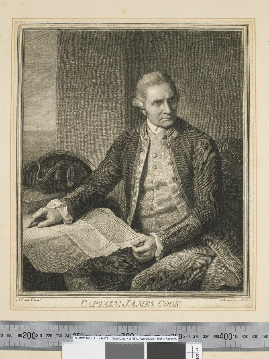I. कैप्टन जेम्स कुक, जेके शेरविन (1751-90) द्वारा उकेरा गया, c.1773-84 (उत्कीर्णन) द्वारा नथानिएल (बाद में) डांस हॉलैंड