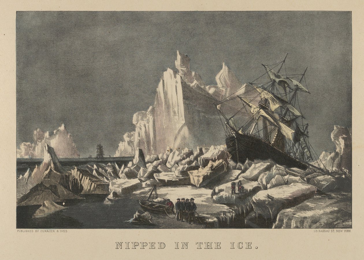 बर्फ़ में गिरा, 1876-94।, 1876-94। निर्माता: नथानिएल क्यूरियर, जेम्स मेरिट इवेस, क्यूरियर और इवेस। द्वारा कैरियर और Ives