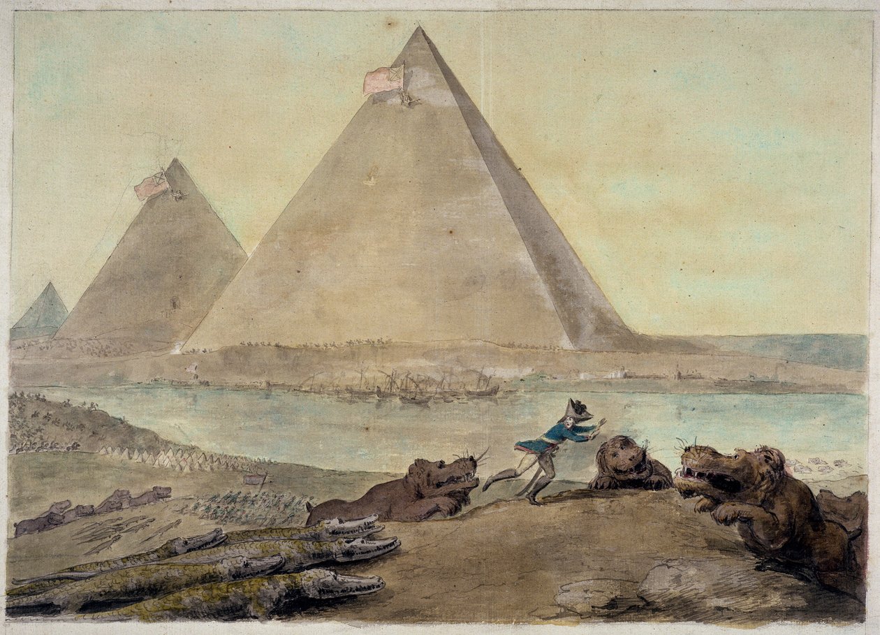 नील नदी की लड़ाई के बाद नेपोलियन, c.1798-99 (कागज पर ग्रेफाइट पर काली स्याही और wc) द्वारा नथानिएल डांस हॉलैंड