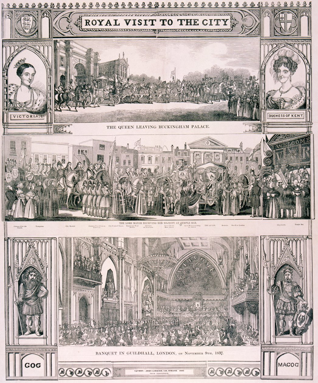 महारानी विक्टोरिया की लंदन शहर की यात्रा, 1837 द्वारा नाथनियल व्हिटॉक