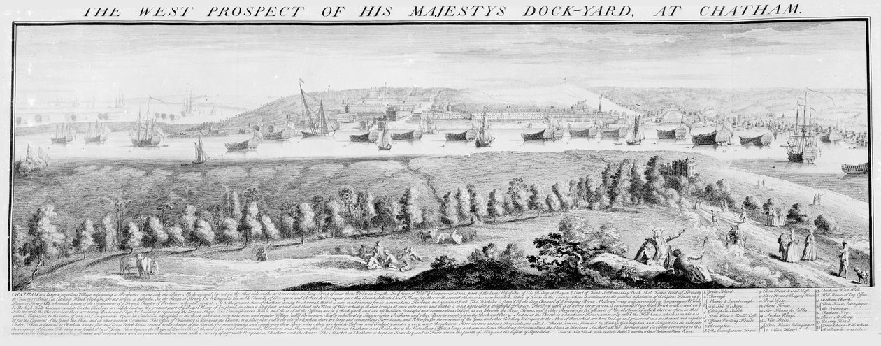 चाथम में वेस्ट मजस्पेस डेज़-यार्ड, 1738 द्वारा नथानिएल और सैमुअल बक