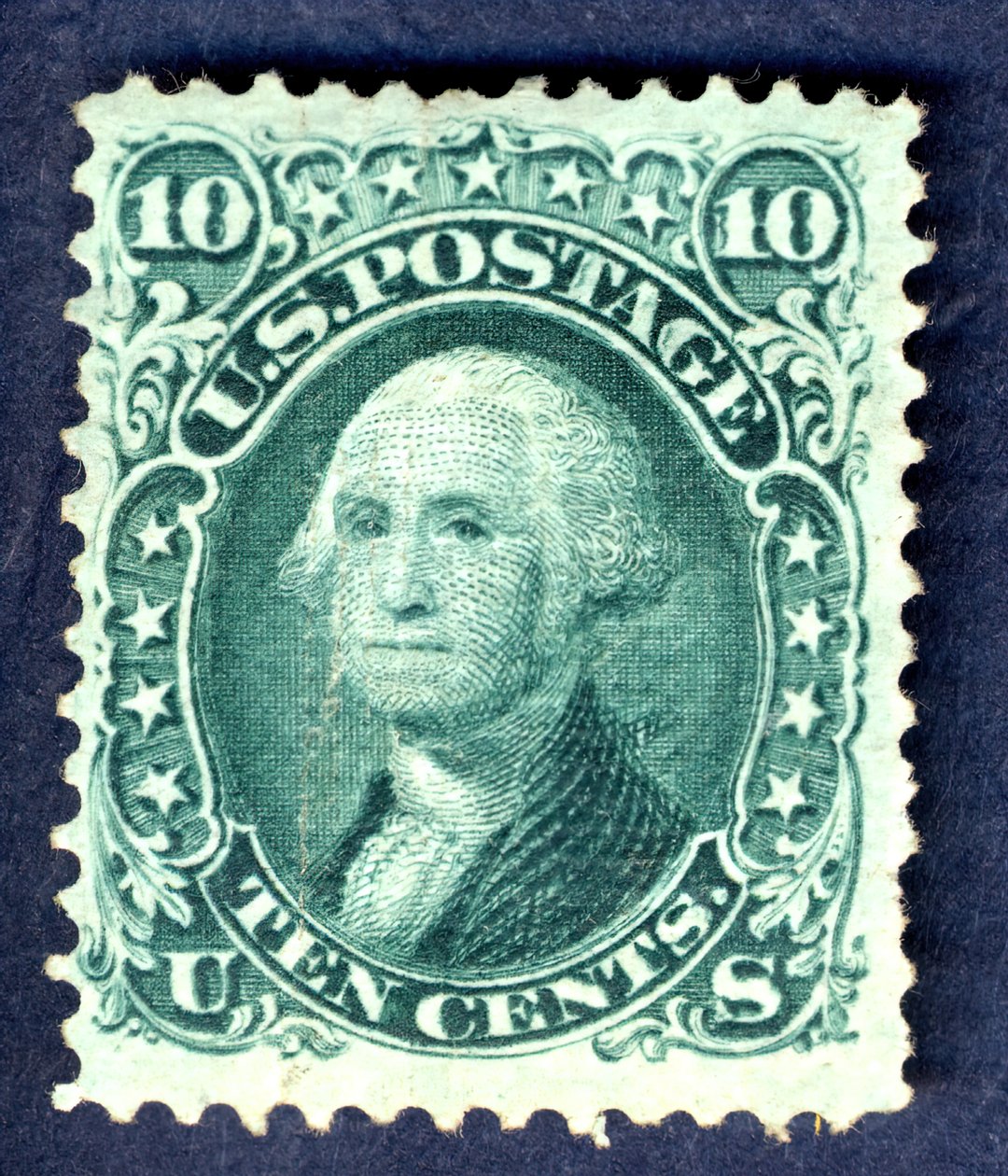 10c वाशिंगटन ई ग्रिल सिंगल, 1867। द्वारा नेशनल बैंक नोट कंपनी