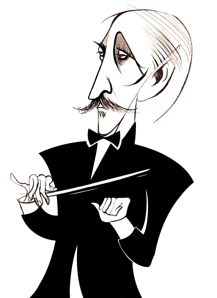 Arturo Toscanini, इतालवी कंडक्टर, (1867 - 1957) कैरिकेचर द्वारा निएले ओसबोर्न