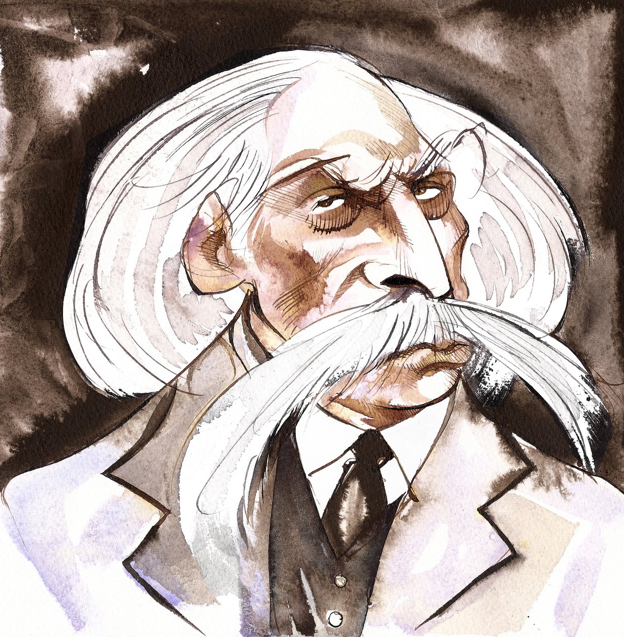 Karoly Goldmark - कार्ल गोल्डमार्क (हंगेरियन संगीतकार, 1830-1915) रंग कैरिकेचर द्वारा निएले ओसबोर्न