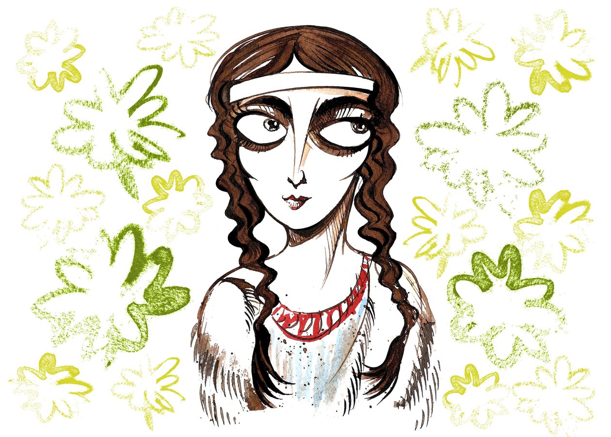 Pocahontas, मूल अमेरिकी राजकुमारी और लोक नायिका, व्यक्तिगत नाम Matoaka, जमैटाउन के औपनिवेशिक बस्ती के पास पैदा हुआ, वर्जीनिया द्वारा निएले ओसबोर्न