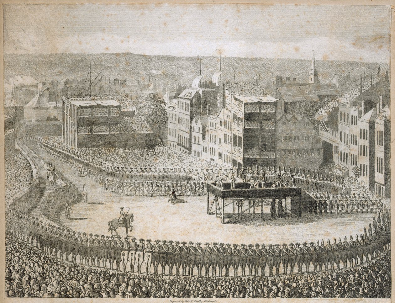 1745 में विद्रोही शासकों का निष्पादन, टॉवर हिल, लंदन, 18वीं सदी द्वारा नील और स्टॉकली