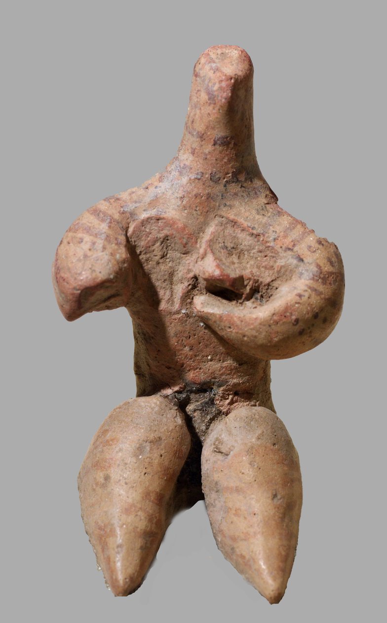 एक मादा, सीरिया की चित्रित मिट्टी की मूर्ति, c.5000 ईसा पूर्व (मिट्टी) द्वारा निओलिथिक निओलिथिक