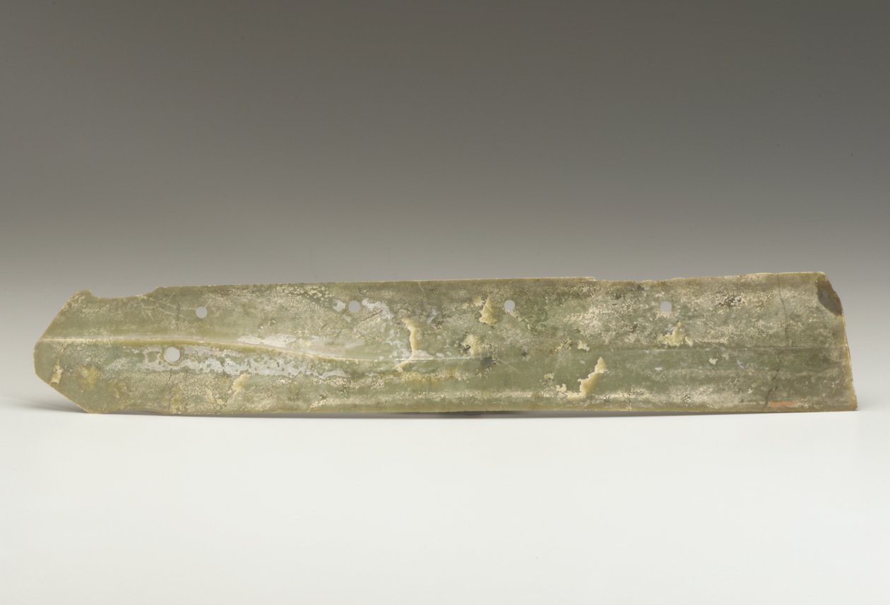 कटाई चाकू (हू), किजिया संस्कृति, c.2500-2000 ईसा पूर्व (जेड) द्वारा नवपाषाण काल चीनी स्कूल
