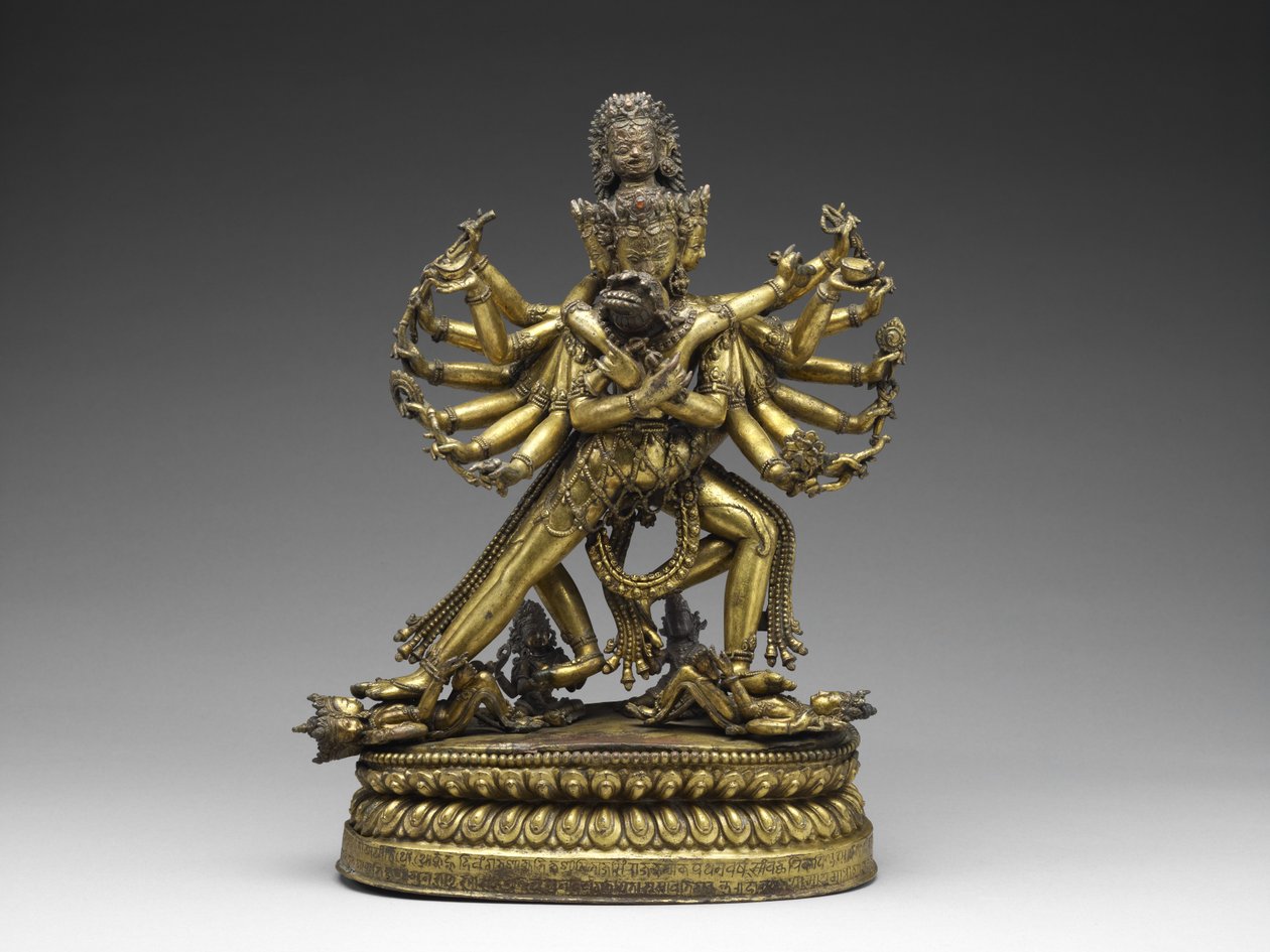 शास्त्रधारा (हथियार-असर) हेवजरा, सी। 1531 (गिल्ट कॉपर और पिगमेंट) द्वारा नेपाली स्कूल